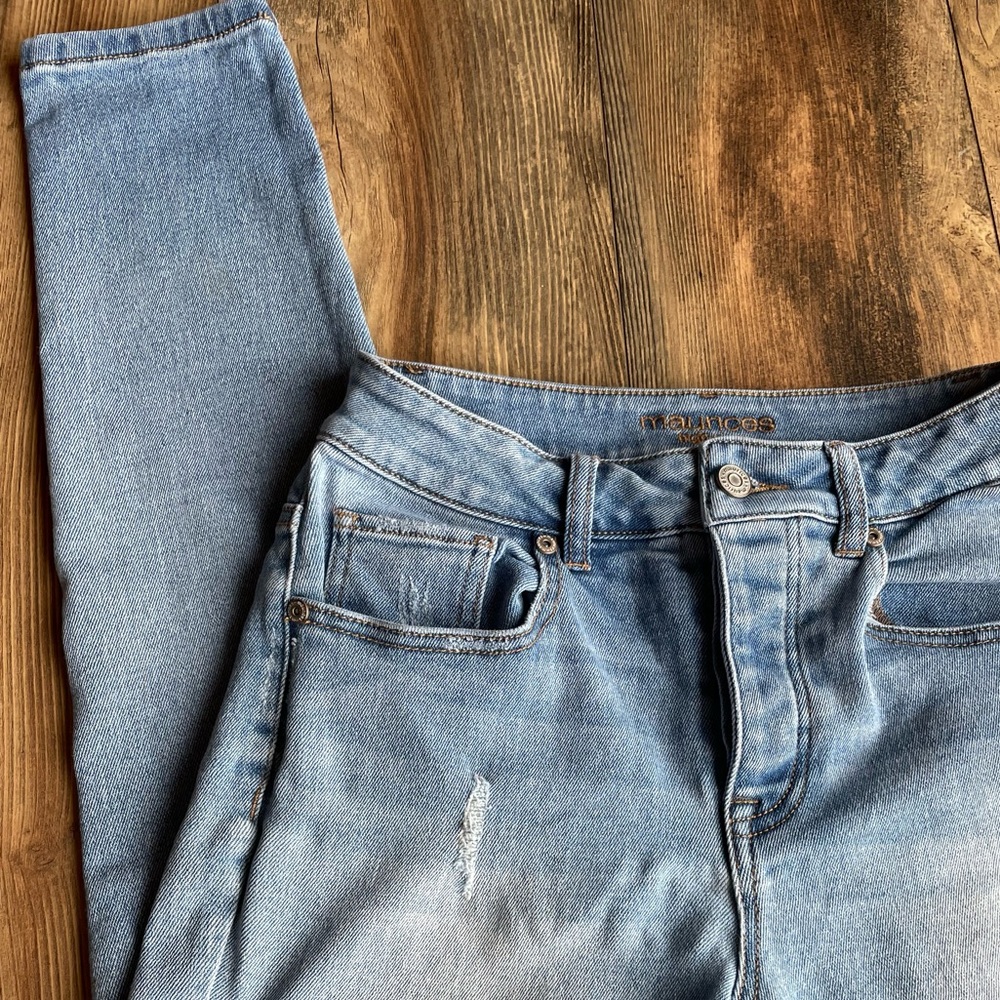 Maurices High Rise skinny jeans, medium/light wash, size 0-R